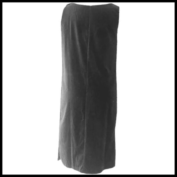 Black Velvet Dressy Shift, Dark Academia Vintage Jumper Dress Early 60s - Picture 3 of 16